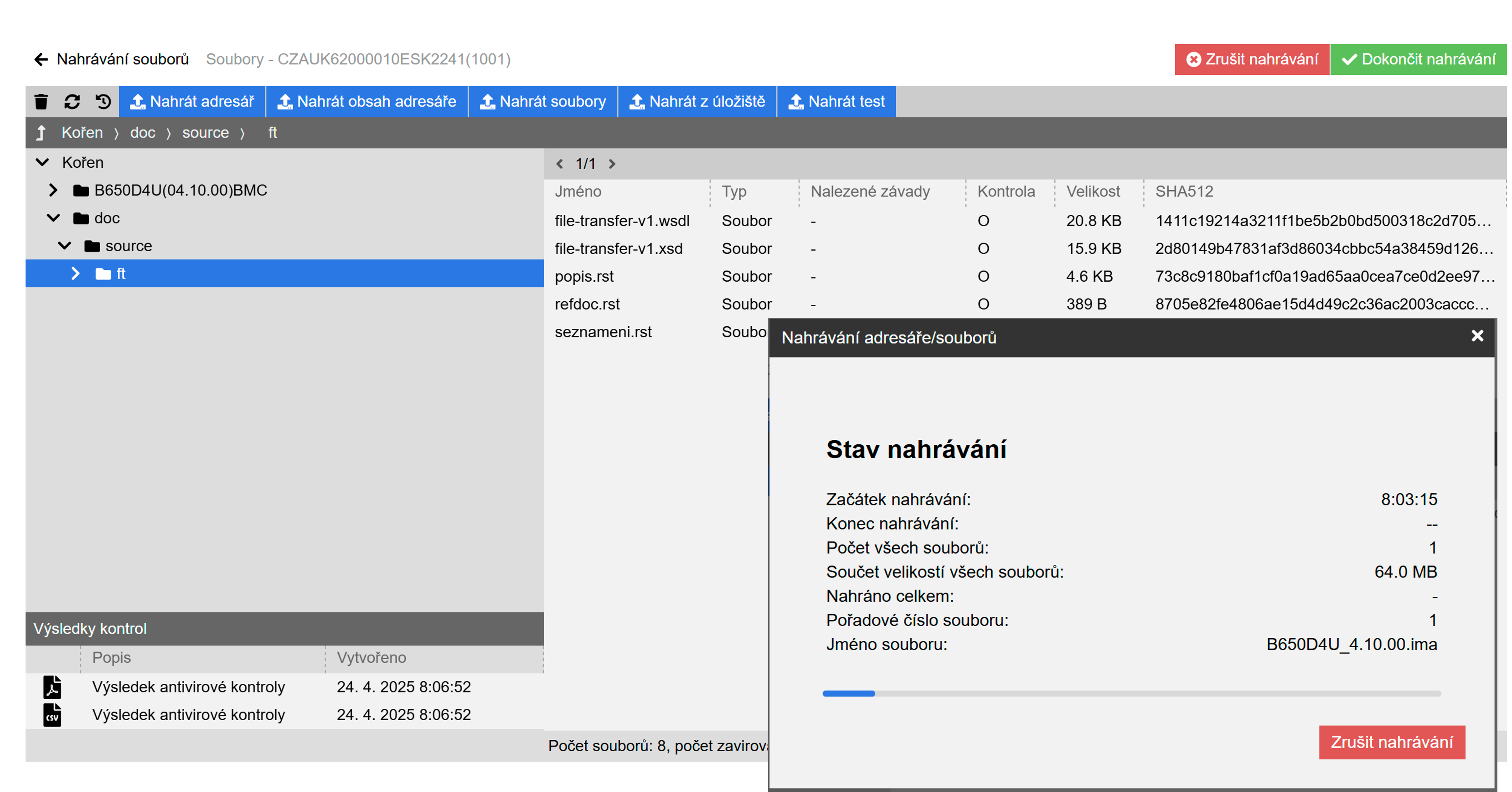 Ukázka nahrávání dat